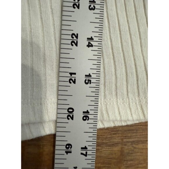 Old Navy Ivory White Ribbed Knit Tank Top Small Spaghetti Straps Stretchy V Neck - Picture 5 of 7